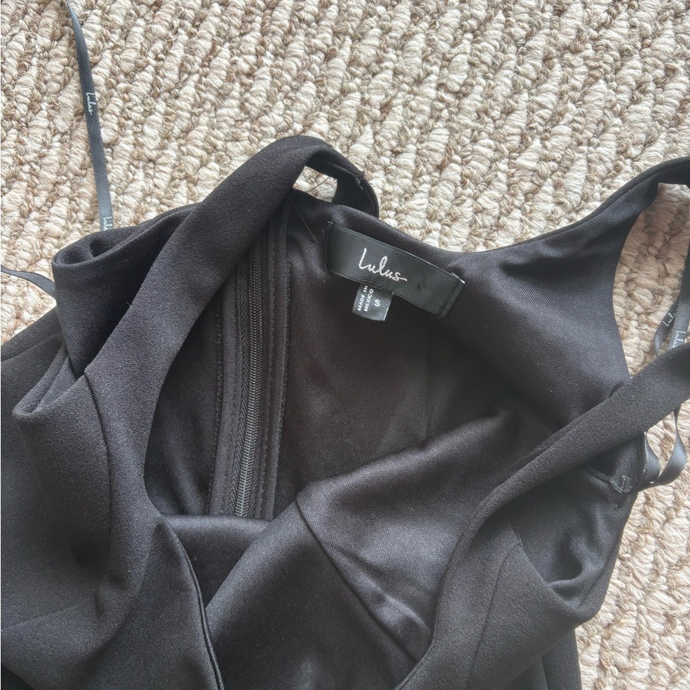 Lulu's Black Ruffle-Trim Maxi Dress - Picture 3 of 4